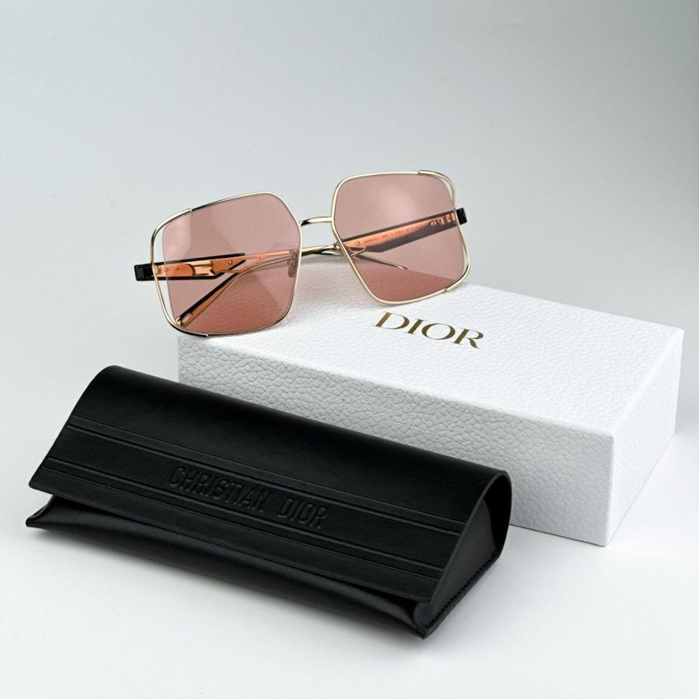 NEW Dior ARCHIDIOR S1U  B0E0 Gold Pink Women Oversized Square Sunglasses